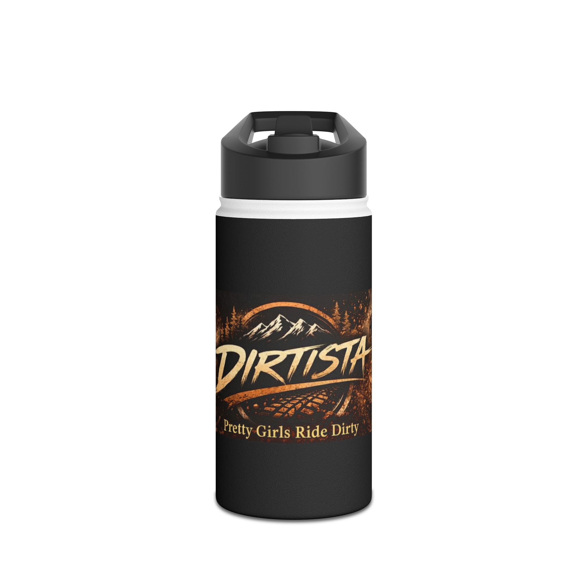 "Dirtista: Pretty Girls Ride Dirty" Off‑Road Stainless Steel Water Bottle