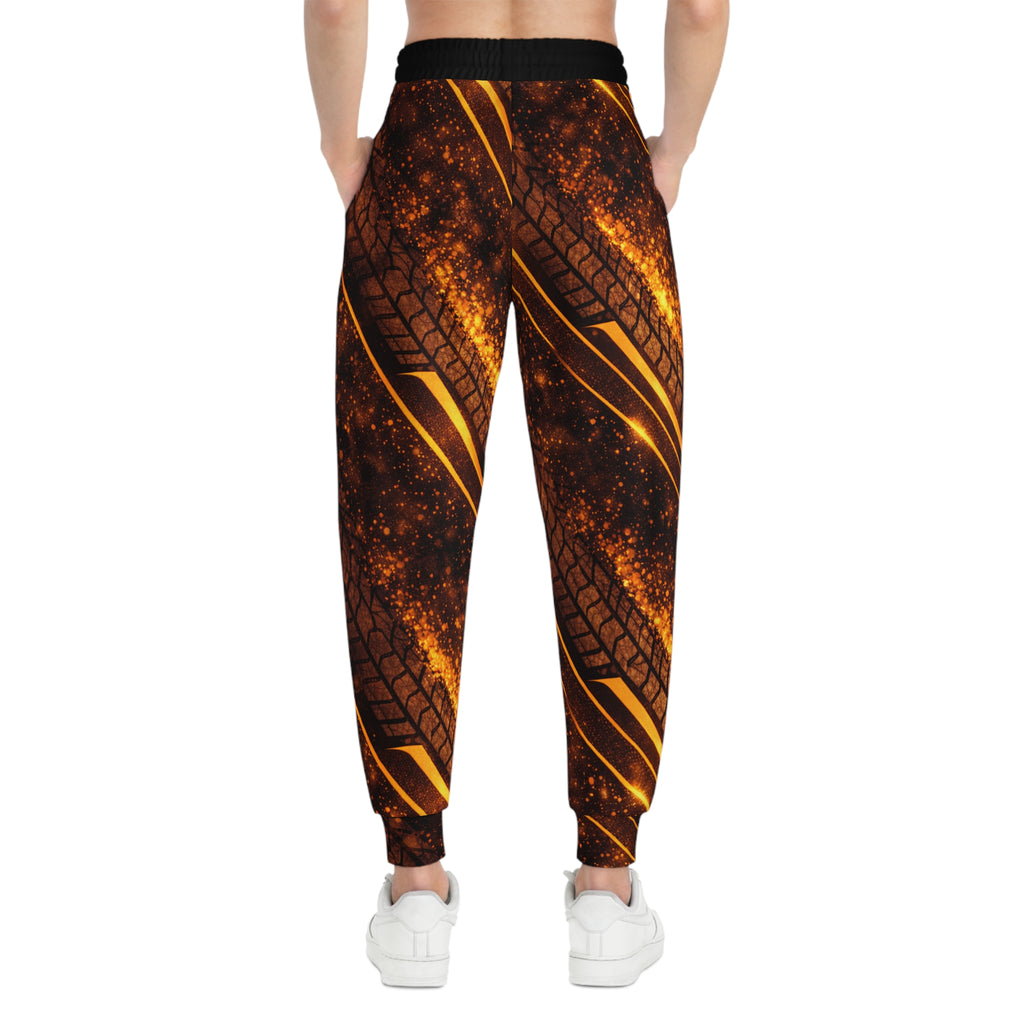 Golden Burnout Tire Track Athletic Joggers