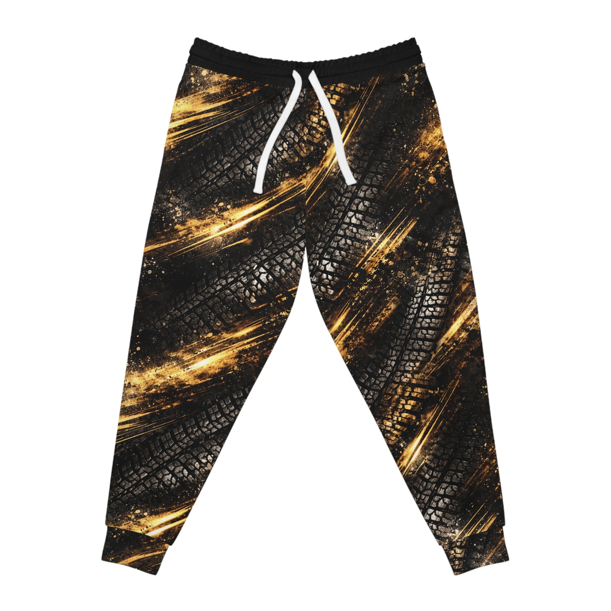 Gold Brushstroke Tire-Print Joggers