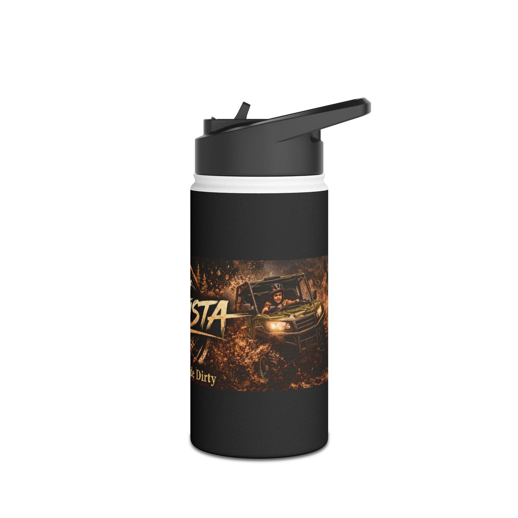 "Dirtista: Pretty Girls Ride Dirty" Off‑Road Stainless Steel Water Bottle