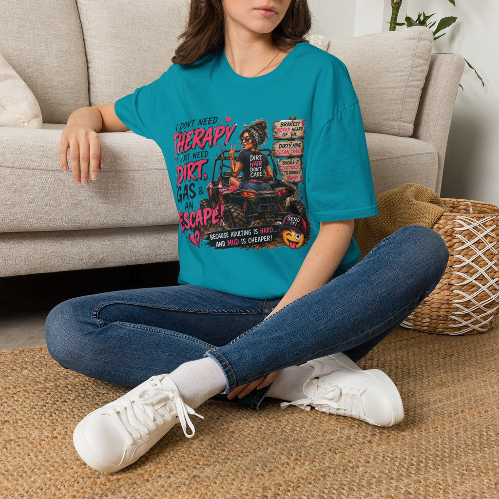"I Don't Need Therapy, I Just Need Dirt, Gas & An Escape" ATV Racing Tee