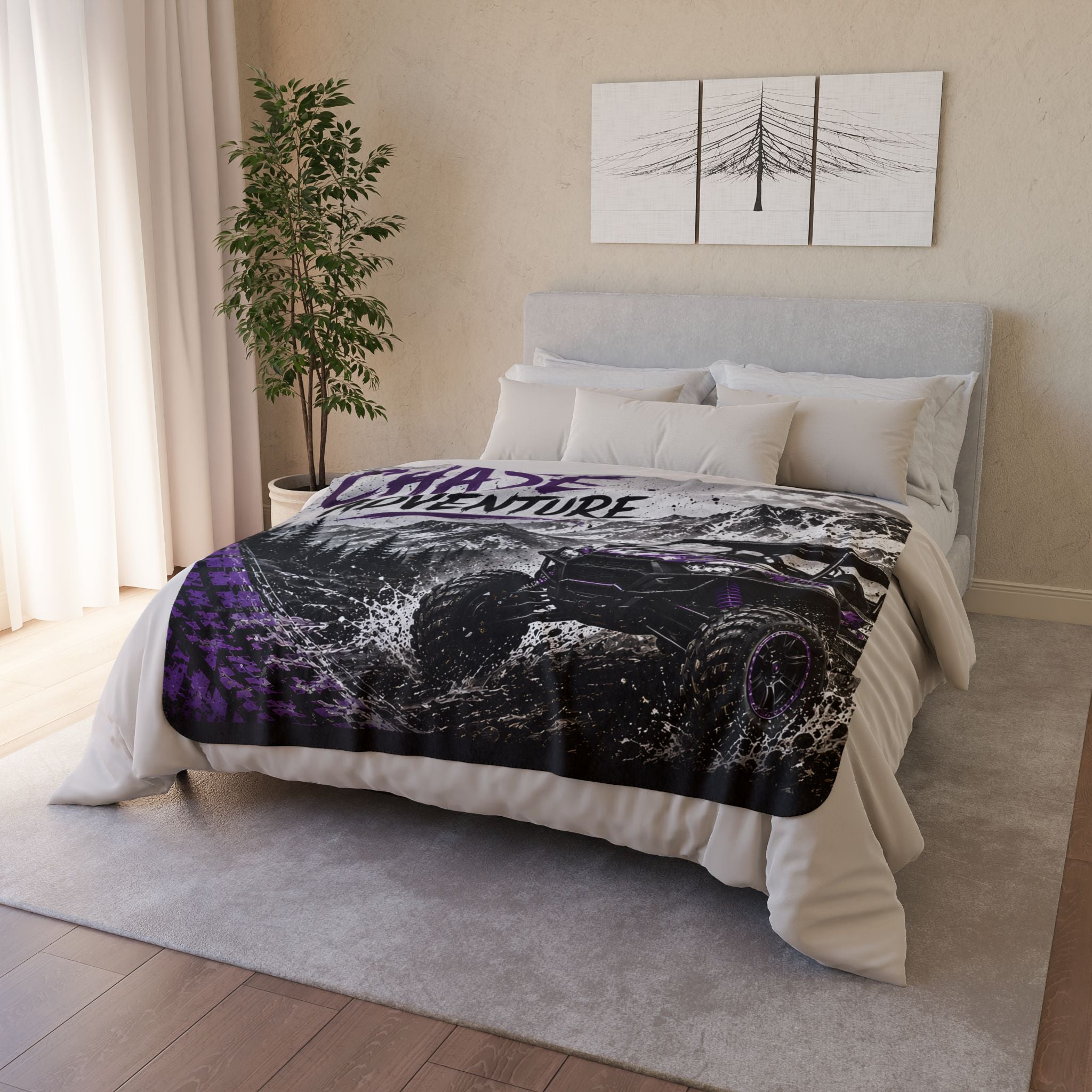 Chase Adventure Sherpa Fleece Blanket | Purple UTV Throw