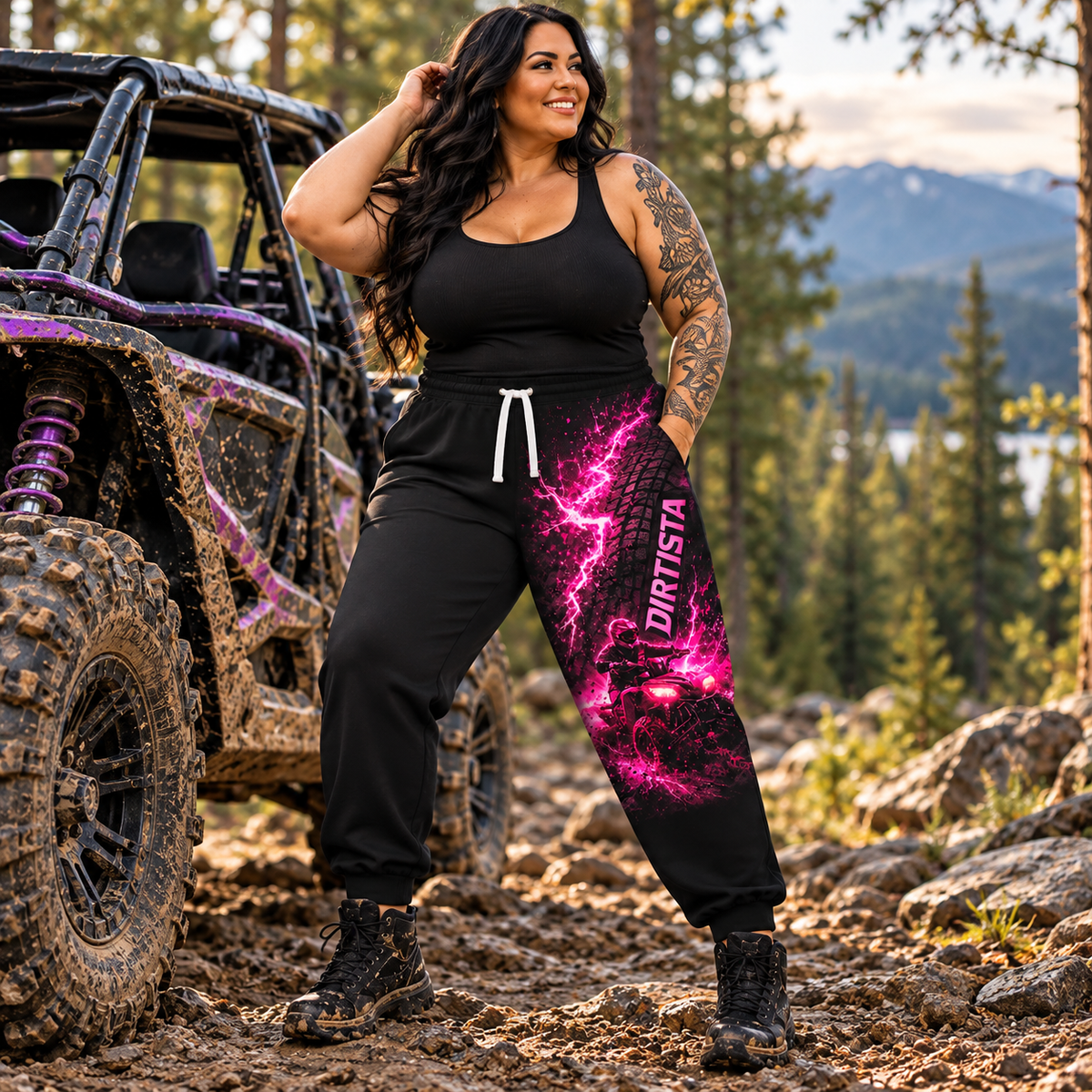 Pink Voltage Rider Women’s ATV/UTV All-Over Print Joggers – Dirtista