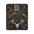Built for the Wild Sherpa Blanket — Camo ATV & Deer Skull Fleece Throw