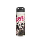 Motocross Queen Stainless Steel Water Bottle — 'Queen of the Trails' Pink Off‑Road Design