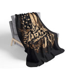 Dirtista Patriotic Sherpa Fleece Blanket | American Flag Off-Road Throw Blanket for Women