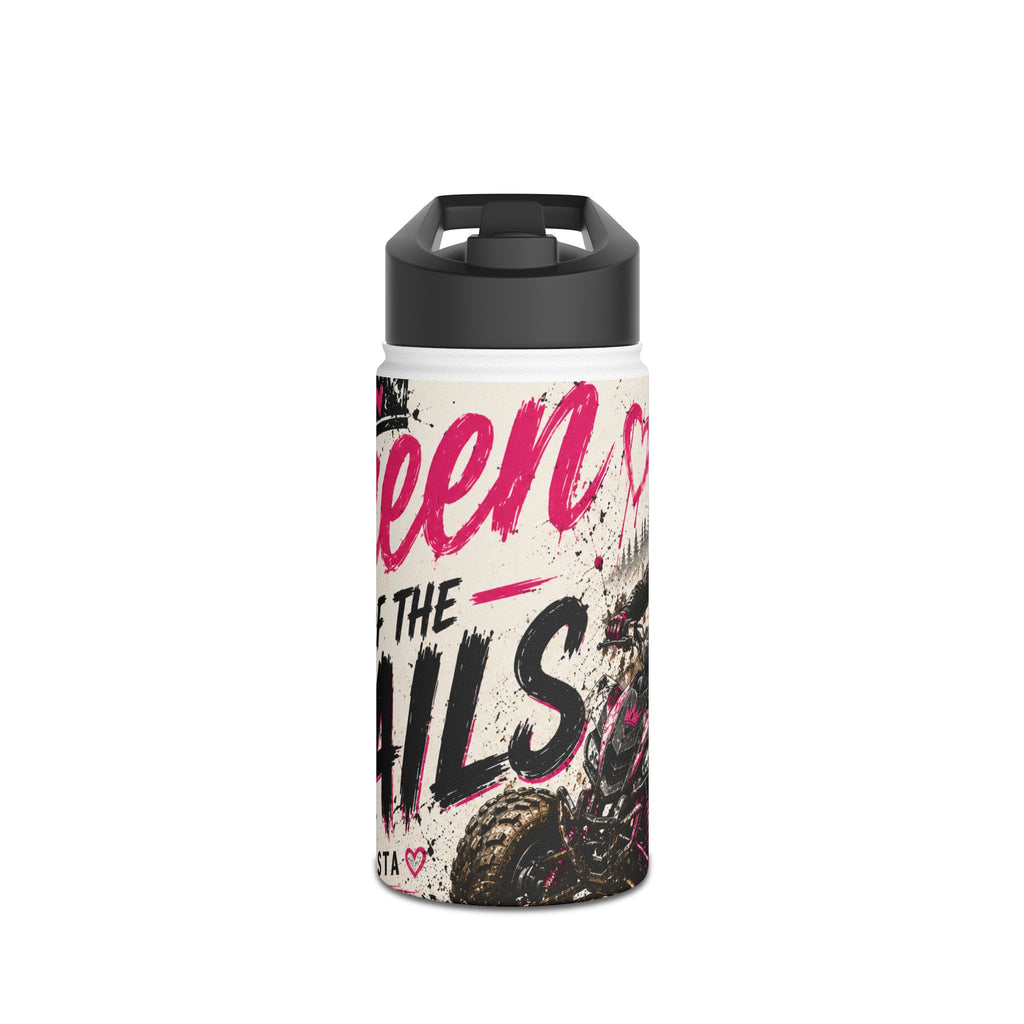 Motocross Queen Stainless Steel Water Bottle — 'Queen of the Trails' Pink Off‑Road Design