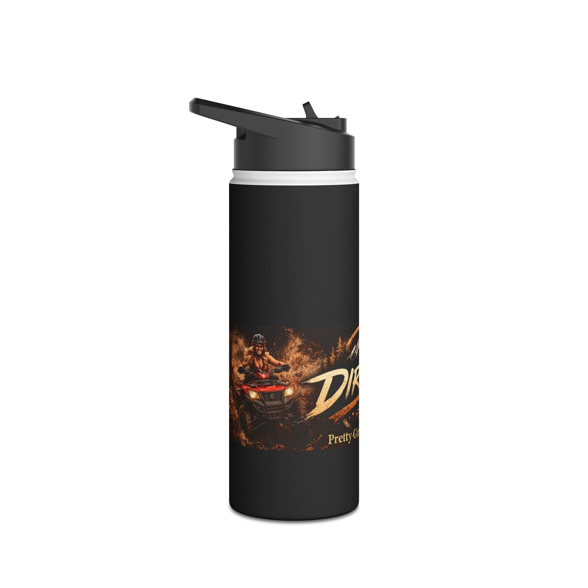 "Dirtista: Pretty Girls Ride Dirty" Off‑Road Stainless Steel Water Bottle