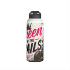 Motocross Queen Stainless Steel Water Bottle — 'Queen of the Trails' Pink Off‑Road Design